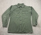 Vintage Military Vietnam Shirt Medium Green Sateen Utility OG 107 70s Cotton