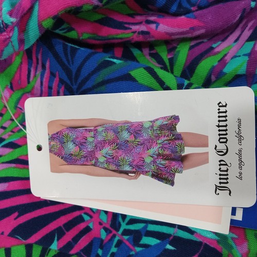 Juicy Couture Girls Colorful Tropical Palm Tree Sundress Size L 10/12 Summer NWT - Picture 14 of 14