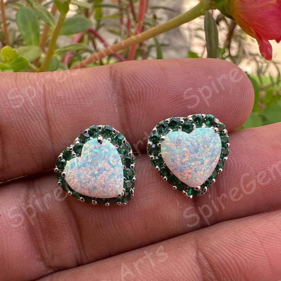 Brincos de opala fogo natural 12 quilates pedras preciosas 925 ganchos de prata maciça - Imagem 3 de 4