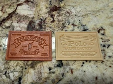 2 Ralph Lauren Leather Patches  3" x 2"