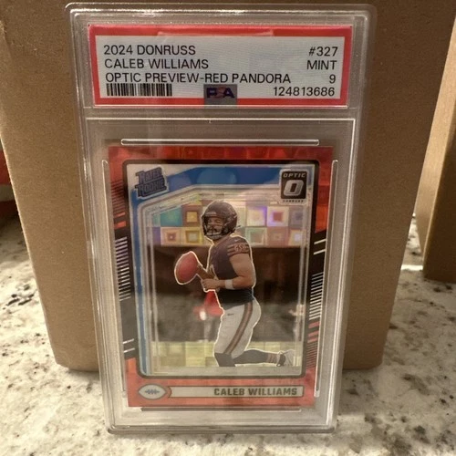 2024 Panini Donruss Caleb Williams #327 Optic preview Red Pandora Prizm PSA 9