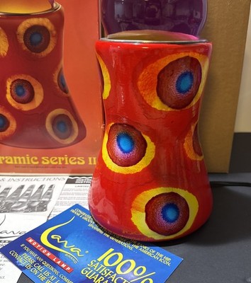 LAVA LAMP - ICON - RED SPLOTCH - Ceramic Series - MINT W/box -RARE