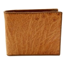New Real Bronze Brown Ostrich Leather Skin Bi-fold  Men Wallet 029.