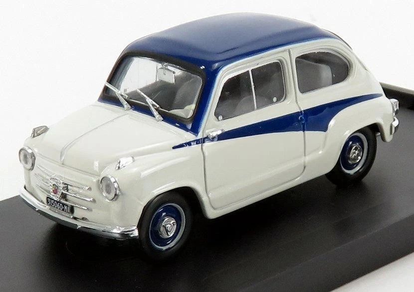 1/43 BRUMM FIAT 600 750 DERIVAZIONE ABARTH 1956 GREY BLUE - Immagine 3 di 3