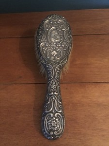 Antique Victorian Sterling Silver Hair Brush Ornate