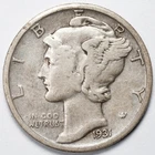 1931-S Mercury Silver Dime San Francisco Mint Fine (F)
