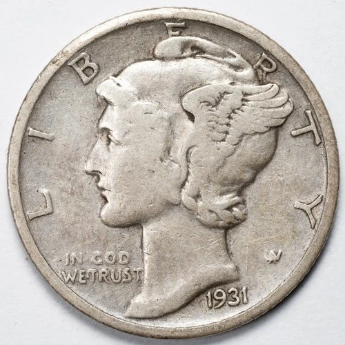 1931-S Mercury Silver Dime San Francisco Mint Fine (F)