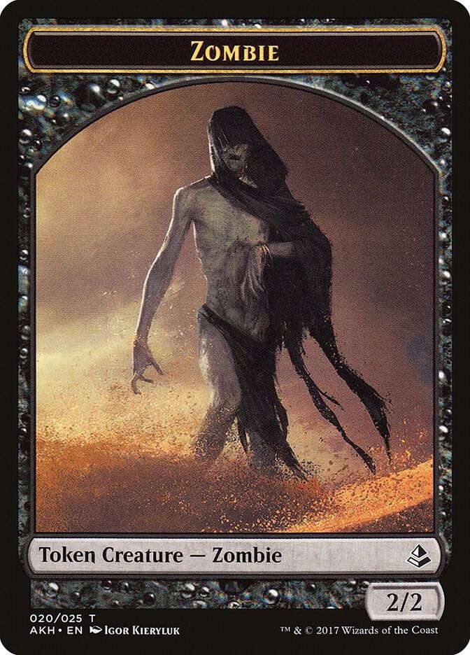 Zombie Token 20 Token Amonkhet Magic: The Gathering Near Mint