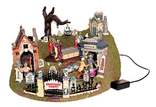 Lemax Graveyard Party Animated Sound LED Lights Halloween Village Collectible