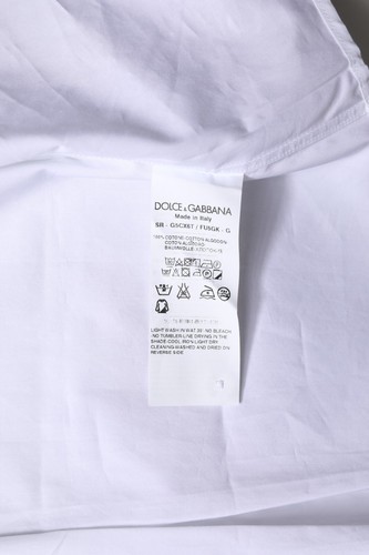 DOLCE & GABBANA Shirt White Cotton GOLD Long Sleeves Formal 43/US17/XXL 310usd - Picture 6 of 7