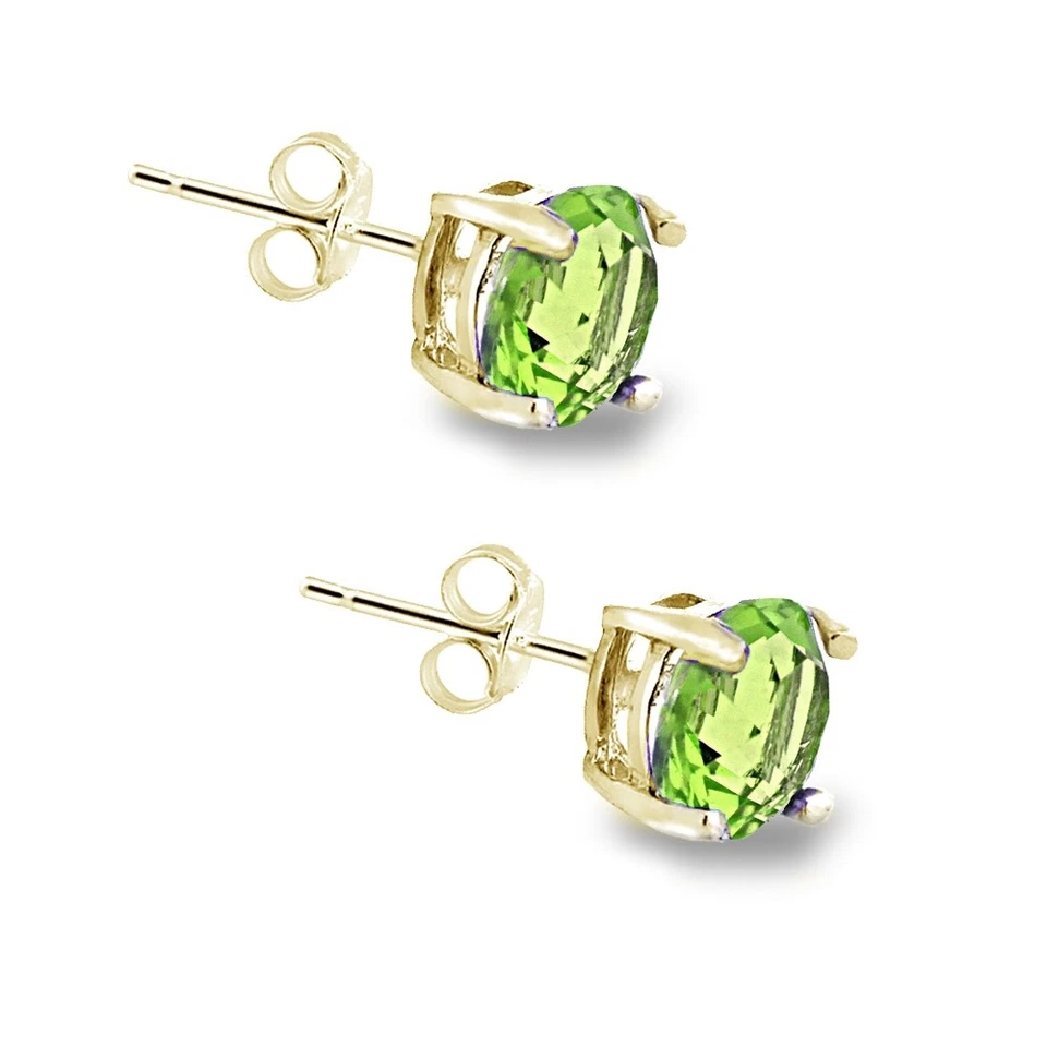 Europäische Kristalle Peridot August Geburtsstein Ohrstecker IN Gold Ton - Bild 2 von 2