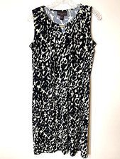 Dana Buchman Dress Womens Small Sleeveless Leopard Print Stretch Shift Career