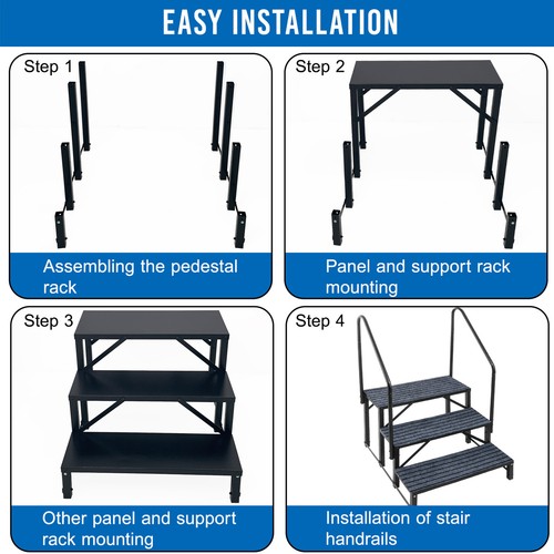 3/4 Step Ladder RV Steps, Pool Ladder AboveGround,Hot Tub Steps With 2 Handrails - Picture 9 of 14