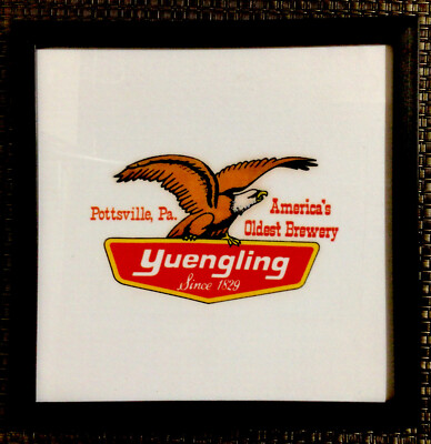 FRAMED YUENGLING   AMERICA S OLDEST BREWERY  POTTSVILLE PA. DECAL PLAQUE.