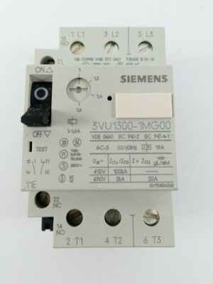 Siemens 3VU1300-1MG00 Circuit Breaker 1-1.6A