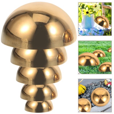  5 Pcs Mirror Ball Decor Stainless Steel Semi-sphere Decoration Hemisphere Half