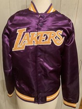 Los Angeles Lakers Mitchell Ness Hardwood Classics Satin Jacket Youth M 10-12
