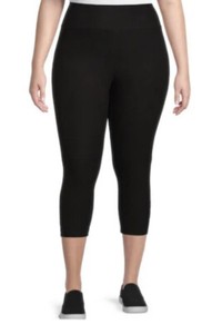 Terra and Sky Black High Rise Knit Capris Size 2X (20W-22W) NWT