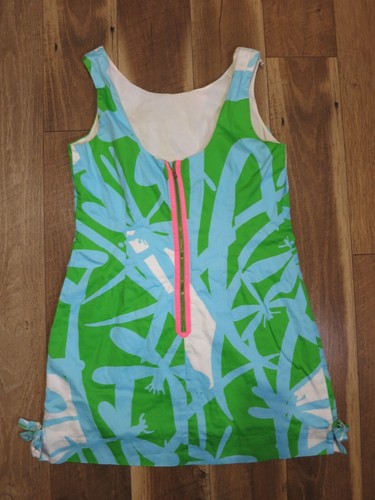 Lilly Pulitzer Women's Green/Blue/White Sleeveless Zip Pencil Dress Sz 12 - Picture 11 of 14