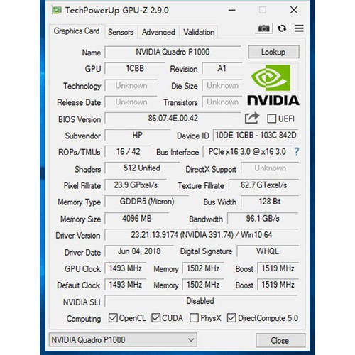 MXM Graphics Video Card P1000M 4GB N18P-Q1-A1 For Dell Alienware M17 - Picture 4 of 4