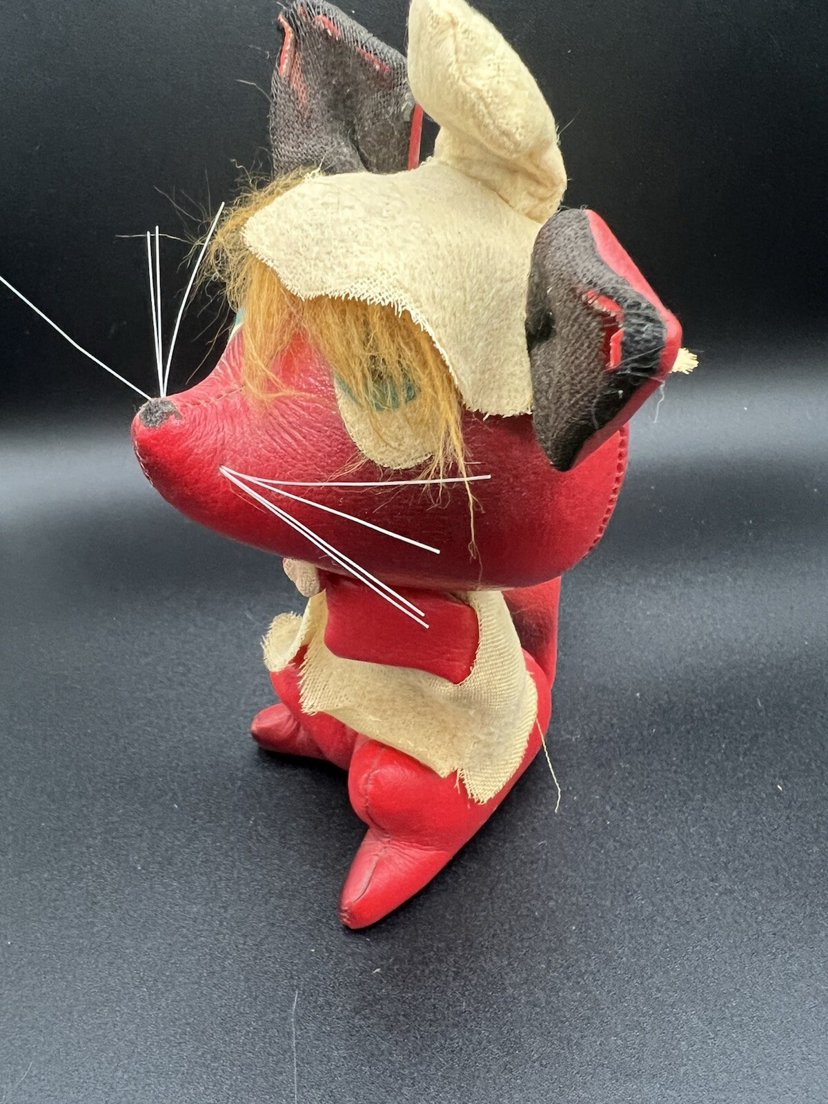 Vintage Mid Century TKR Jestia Vinyl Red Mouse #725 Stuffed Animal Figure Japan