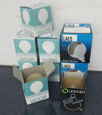 Konvolut 9 Sigor,LAES,Lindner Globe Bernstein 100/125mm 40W E27  Leuchtmittel