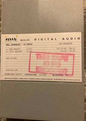 Mud  Dynamite , Mud Medley,It s Alright Abbey Road Master Tape