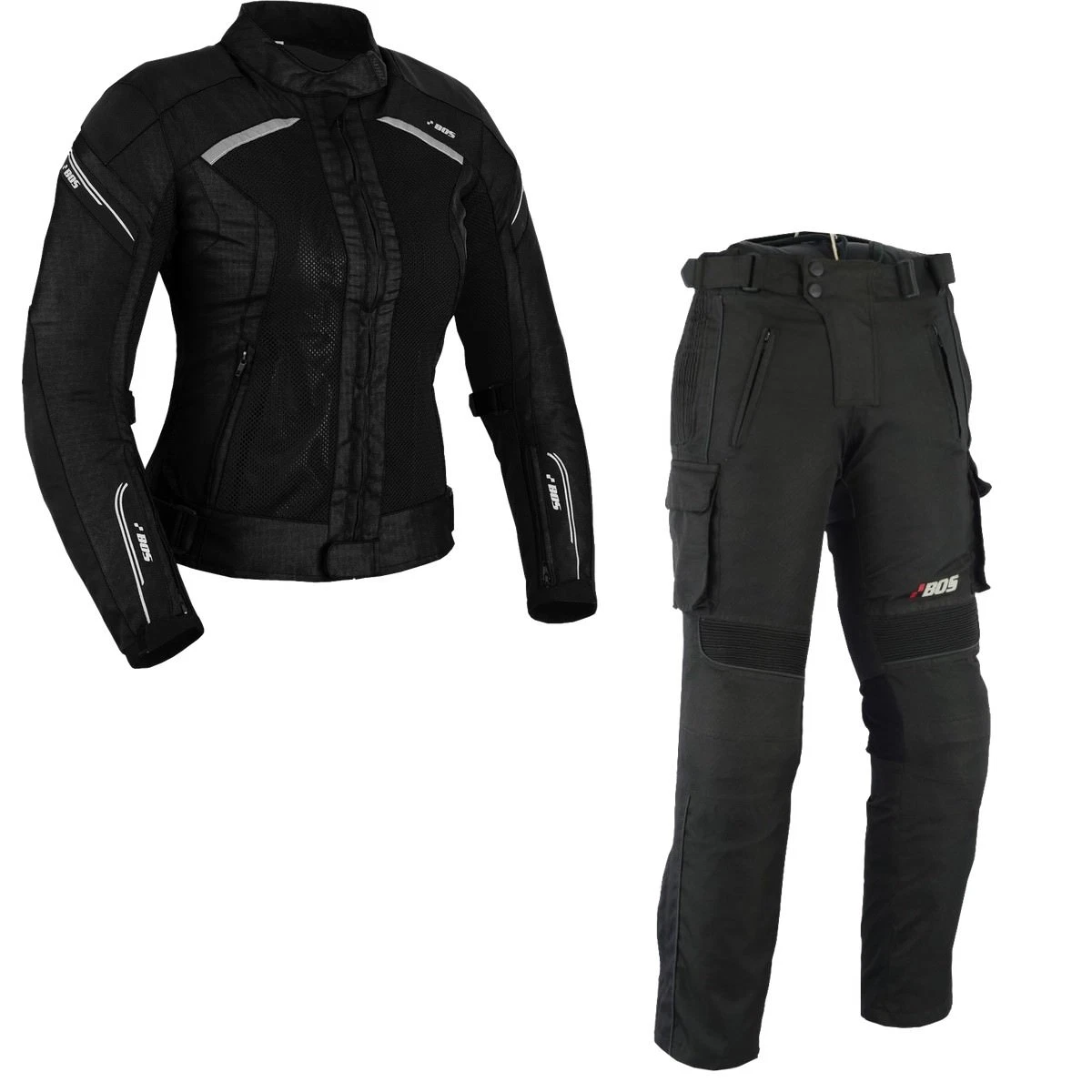 BOS Damen Motorrad Textilkombi Sommer – Wasserdicht, Rot, 2-teilig, Polyester