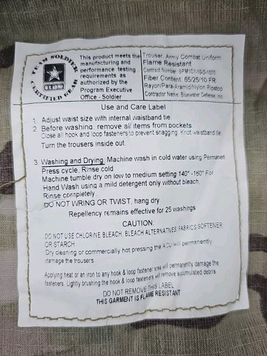 New US Army Flame Resistant OCP/Multicam Combat Pant NSN 8415-01-579-8227 Small - Picture 6 of 7