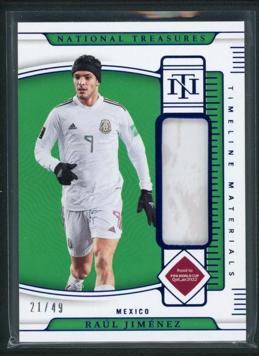 2022 RAUL JIMENEZ 21/49 JERSEY PANINI NATIONAL TREASURES FIFA ROAD TO WORLD CUP