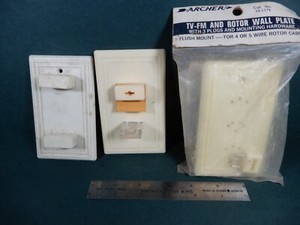 Lot of Vintage TV-FM Rotor Wall Plates and Plugs Shown Used and New
