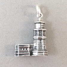 .925 Sterling Silver SPLIT ROCK LIGHTHOUSE CHARM Pendant Minnesota 925 TU11