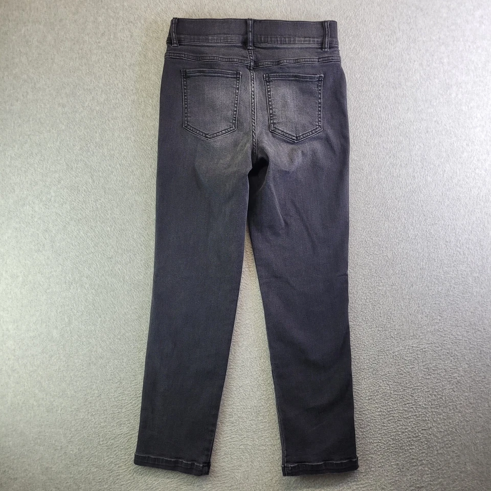 Spanx Jeans Womens SP Black Straight Leg Mid Rise Pull On Slimming Whiskered - Image 4 of 4