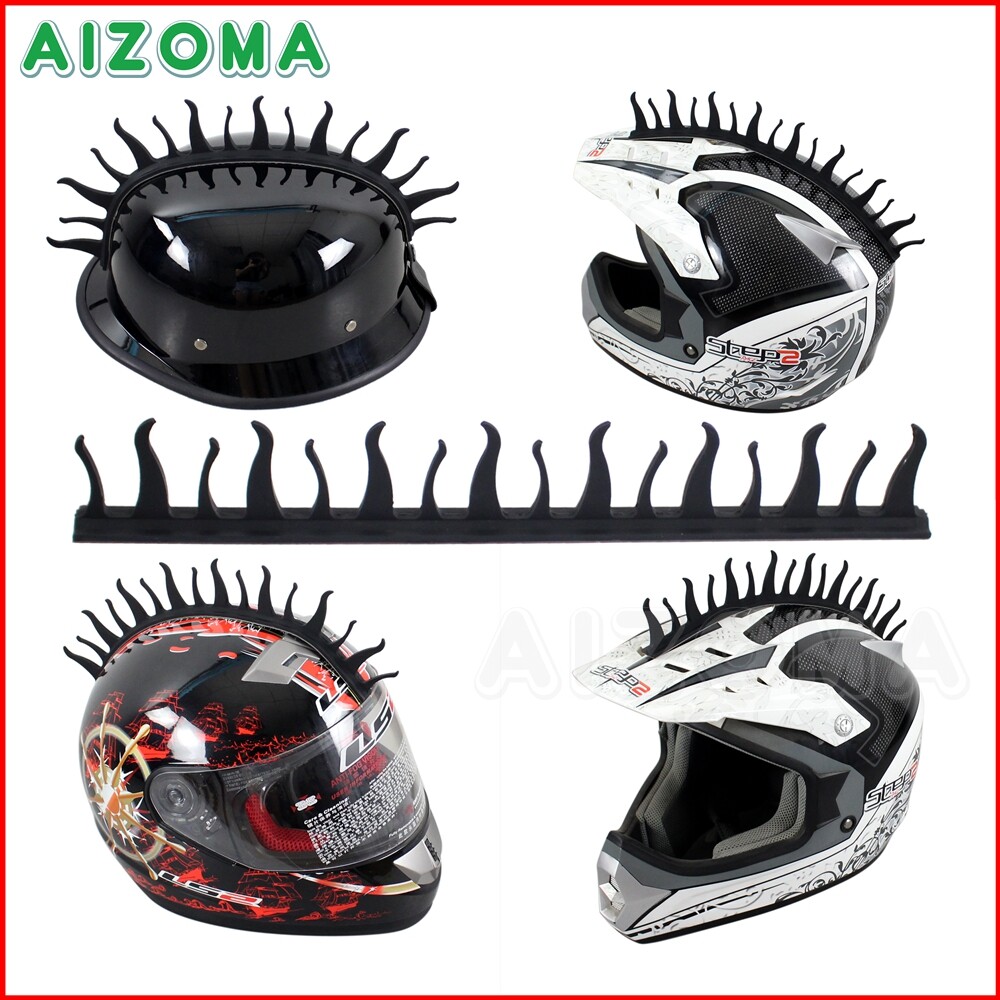 Rubber Stick-On Helmet Mohawk – Fireblade Style For Motorcycle, Dirtbike, ATV – RydeWear USA