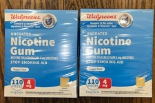2- Nicotine Gum Stop Smoking Aid 4mg Original Flavor 110pcs Sugar Free Walgreens