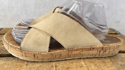 Korks Kork-Ease Sandals Slides Cork Platform Summer Leather Sz 10 Women s