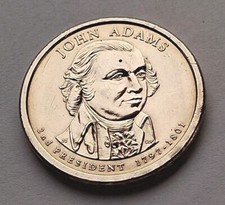 2007 P John Adams Presidential $1 Golden One Dollar Coin Circulated P741