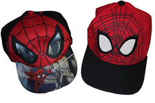 2 Spiderman Hats Boys Adjustable Cap 8Y Youth