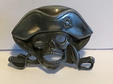 Skull Crossbones Jolly Rogers Pirates of The Caribbean Belt Buckle