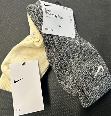 Nike Everyday Plus Cushioned Training Ankle Crew 2-PACK Socks W 10-13 / M 8-12