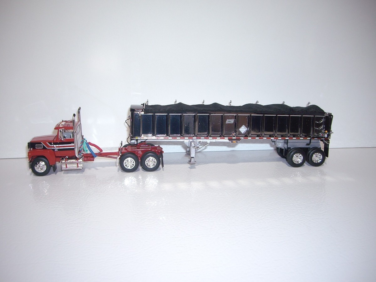 DCP/First Gear Ford LTL 9000 Day Cab W/Dump Trailer Red & Black 1