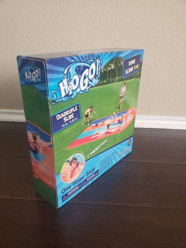 H2OGO Bestway Quadruple Water Slide 4 Person 16ft Slip N Slide - Image 3 of 4