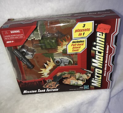 Micro Machines Mission Tank Terrain 2003 – 3 Jeux En 1, Traction Arrière, Neuf