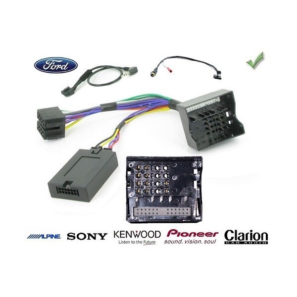 Interface commande au volant Ford Ka II pour autoradio JVC avec câble adaptateur