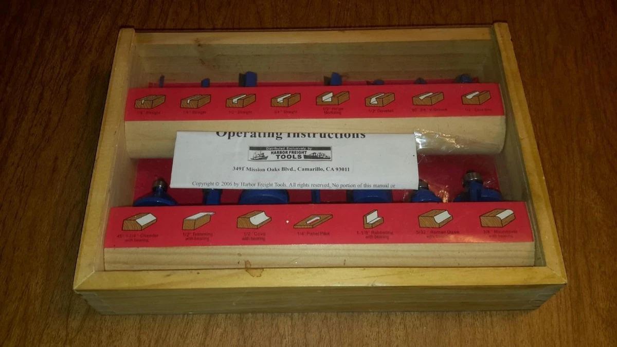 HARBOR FREIGHT 43697 ROUTER BIT SET MISSING ONE BIT eBay