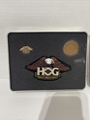HOG~Harley Davidson Owners Group Welcome Kit Patch, Pin and Coin