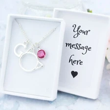 Cat Necklace, Personalised Jewellery, Cat Lover Gifts, Pet Kitten Charm, Cute