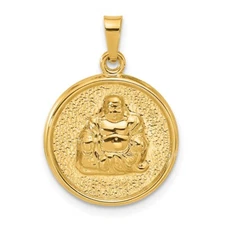 14k Yellow Gold Hollow Buddha Charm Pendant 1.14g, L-23.6mm for Mom
