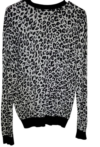 Worthington Leopard Animal Print Button Open Cardigan Sweater Size Med Outdoor - Picture 4 of 9