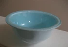 PYREX LIGHT BLUE WITH CLEAR BOTTOM MIXING BOWL #322 1 LITER - GD USED COND